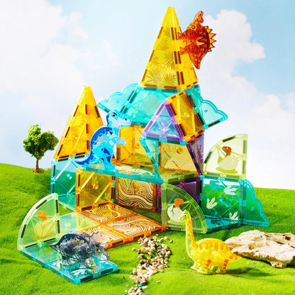 Mideer - Magnetic Tiles Building Set: Jurassic Adventure 48pcs