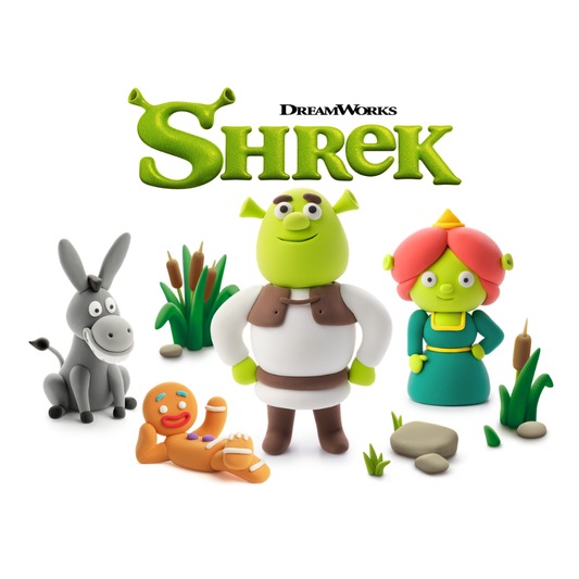 Hey Clay - Modelling Air-Dry Clay with Fun Interactive App - Fiona, Series Shrek, 5 cans