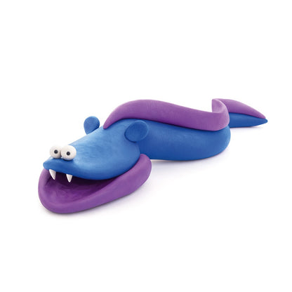 Hey Clay - Modelling Air-Dry Clay with Fun Interactive App - Clownfish, Discus Fish, Eel, Series Ocean, 6 cans