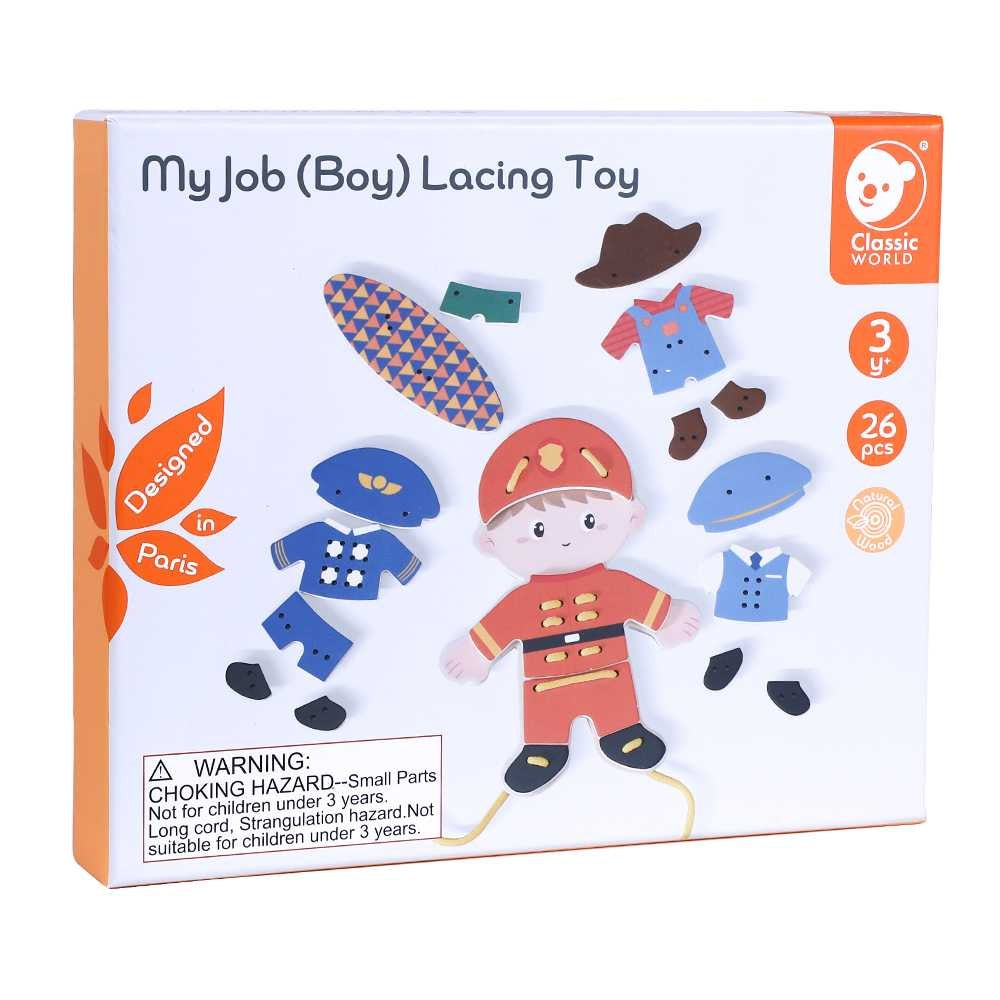 Classic World - 'My Job' Lacing Activity Set: Boy