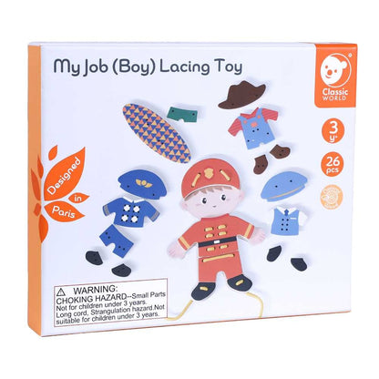 Classic World - 'My Job' Lacing Activity Set: Boy