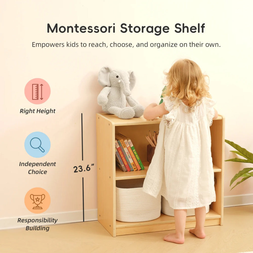 TookyToy - Wooden Shelf and Toy Storage for Kids Room: Plywood 60x63cm