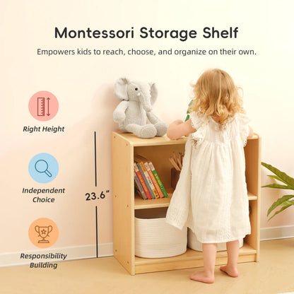 TookyToy - Wooden Shelf and Toy Storage for Kids Room: Plywood 60x63cm