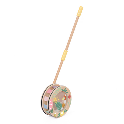 Classic World - Pull & Push Toy - Wooden Rainbow Roll