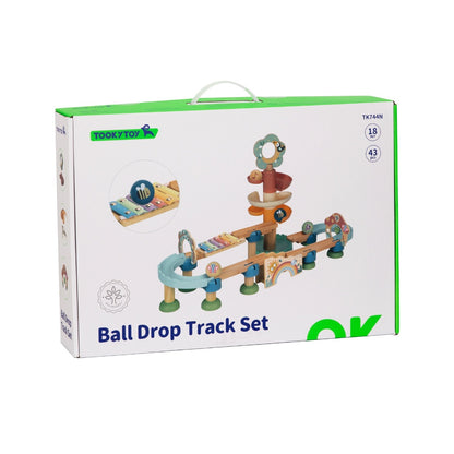 TookyToy - Montessori Multi-Activity Ball Drop Track Toy - 43 Pieces