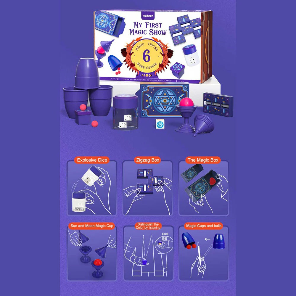 Mideer - My First Magic Show Kit - 6-in-1 Magic Trick Set for Kids