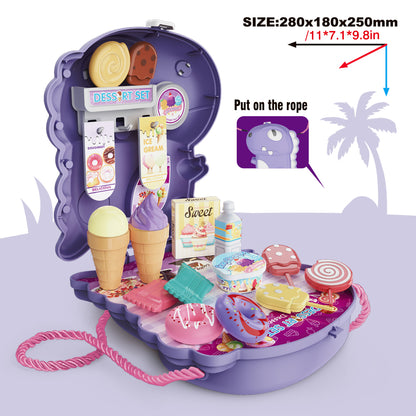 Cogo - Pretend & Play 2-in-1 Dessert Food Set with Dinosaur Satchel - 21 Pieces - Motherhood