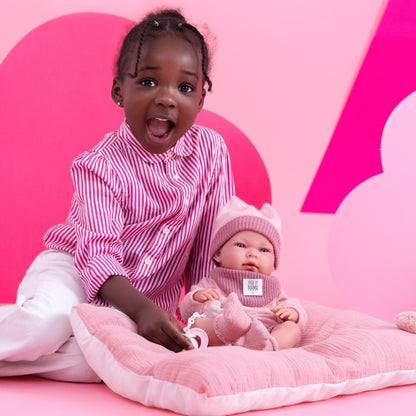Llorens - Anatomically Correct Baby Girl Doll with Outfit & Pink Cushion: Nica - 40cm