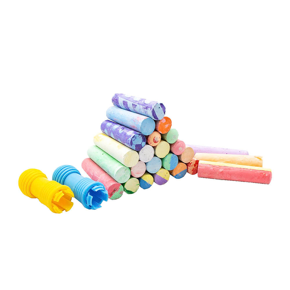 Jar Meló - Jumbo Sidewalk Chalk with Holders - 24 Colour Washable Kit