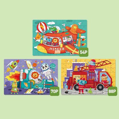 Mideer - Level Up Puzzles - 3-in-1 - Level 4 Transportation