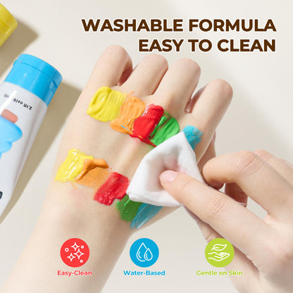 Jar Meló - Washable Squeezy Paint Set for Kids - 8 Colours with Brushes & Palette