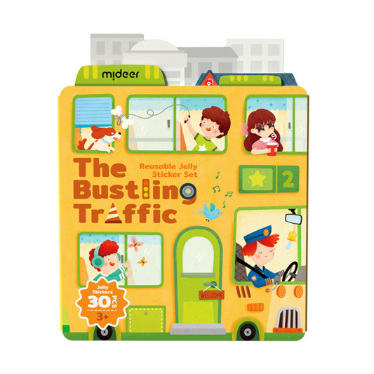 Mideer - Reusable Jelly Sticker Set - The Bustling Traffic - 30pcs