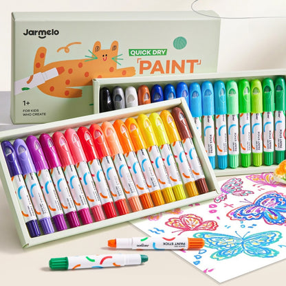 Jar Meló - Twistable Washable Silky Crayons - Wet & Dry Art Set - 30 Colours