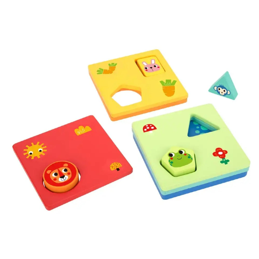 TookyToy - Wooden Shapes & Colours Puzzle