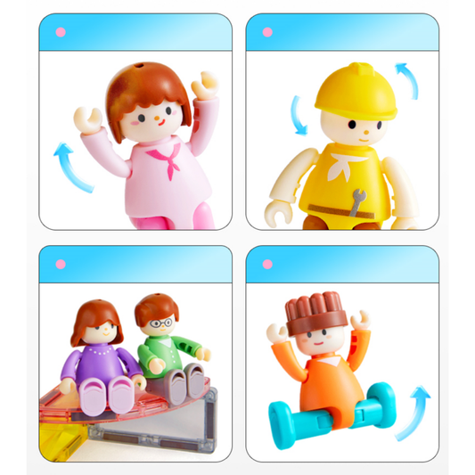 Mideer - Colourful Magnetic Tiles Building Set - Our Family - 32pcs