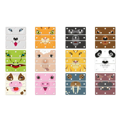 Quercetti - Guess the Animal Faces Puzzle - Memory & Recognition Game for Toddlers