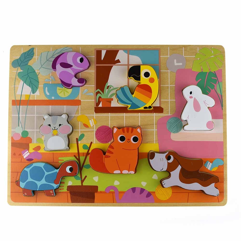TookyToy - Wooden Chunky Pet Animals Puzzle