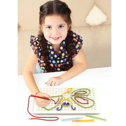 Quercetti - Filo Filo Lacing Board - Threading & Pattern Design Activity for Kids