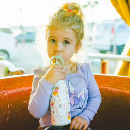 Cool Bottles - Kids Triple-Insulated Water Bottle - Spring Flowers 260ml