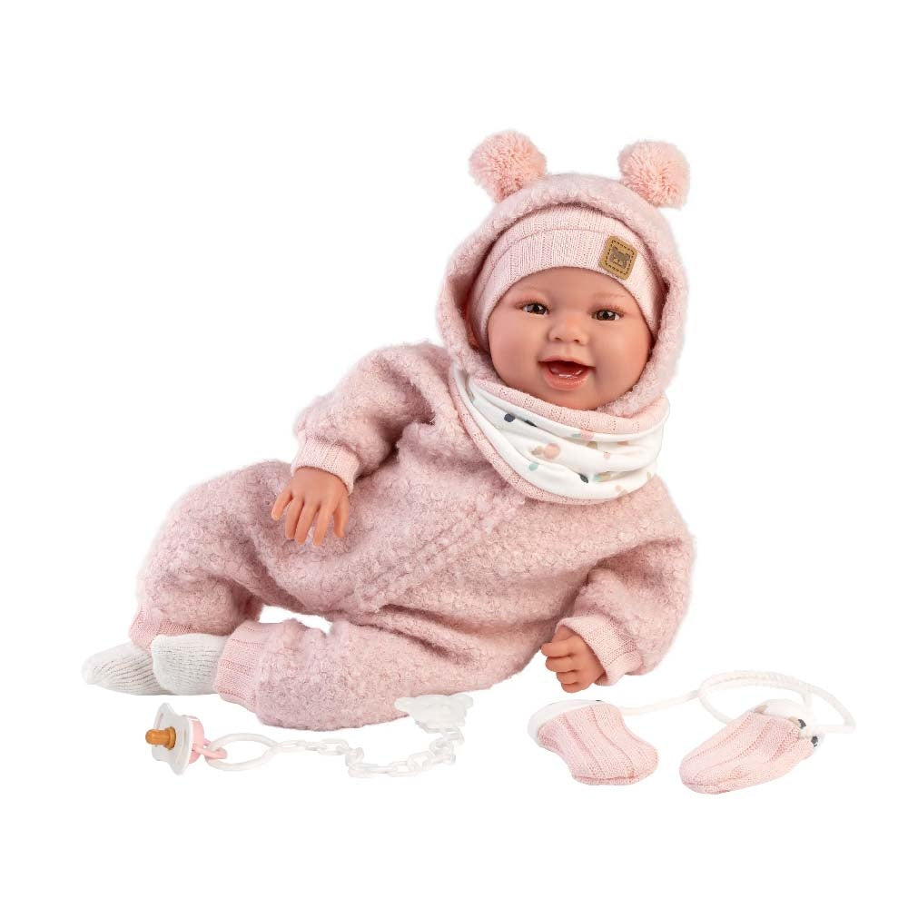 Llorens - Newborn Baby Girl Doll with Laughing Mechanism, Clothing & Cushion: Tala - 44cm