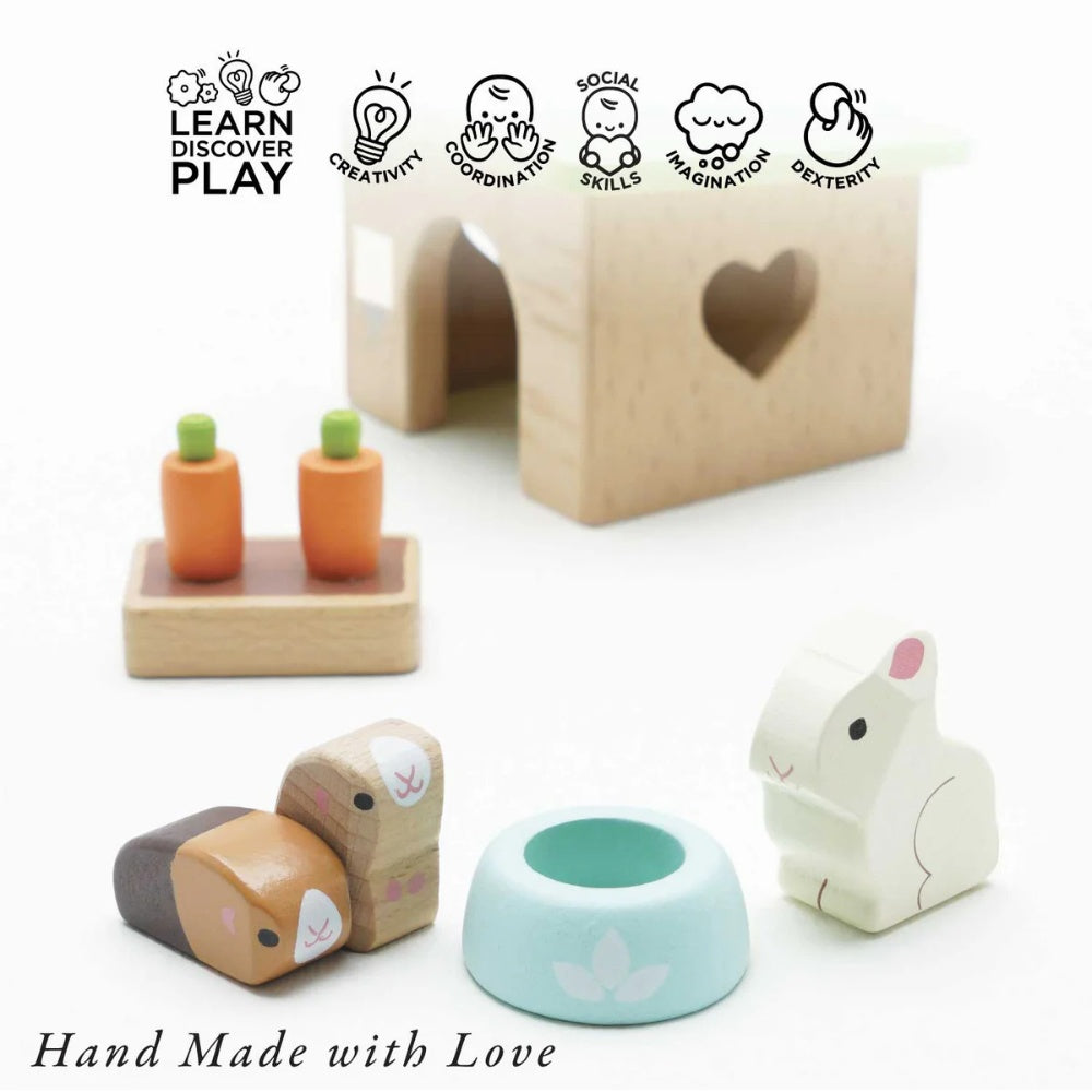 Le Toy Van - Dolls House Furniture: Bunny & Guinea Pet Animal Set - 5pcs