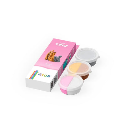 Hey Clay - Modelling Air-Dry Clay with Fun Interactive App - Yorkie, Series Dog Story, 3 cans