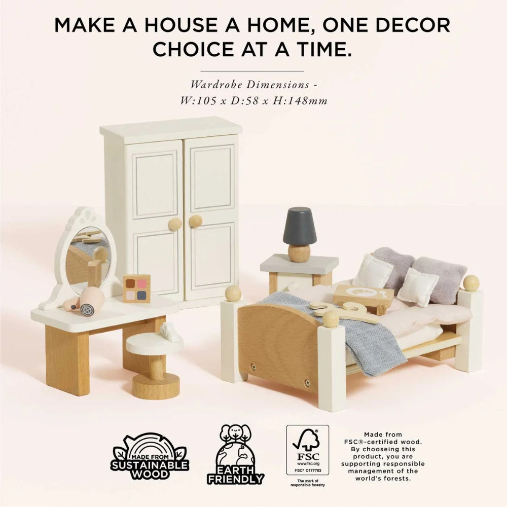 Le Toy Van - Dolls House Furniture: Bedroom - 19pcs