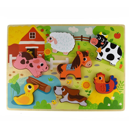 TookyToy - Wooden Chunky Farm Animasl Puzzle