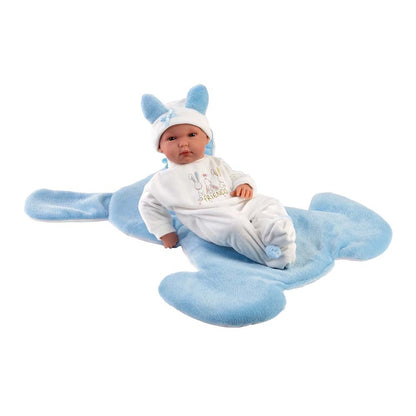 Llorens - Anatomically Correct Baby Boy Doll with Clothing & Bunny Cushion: Bimbo - 35cm