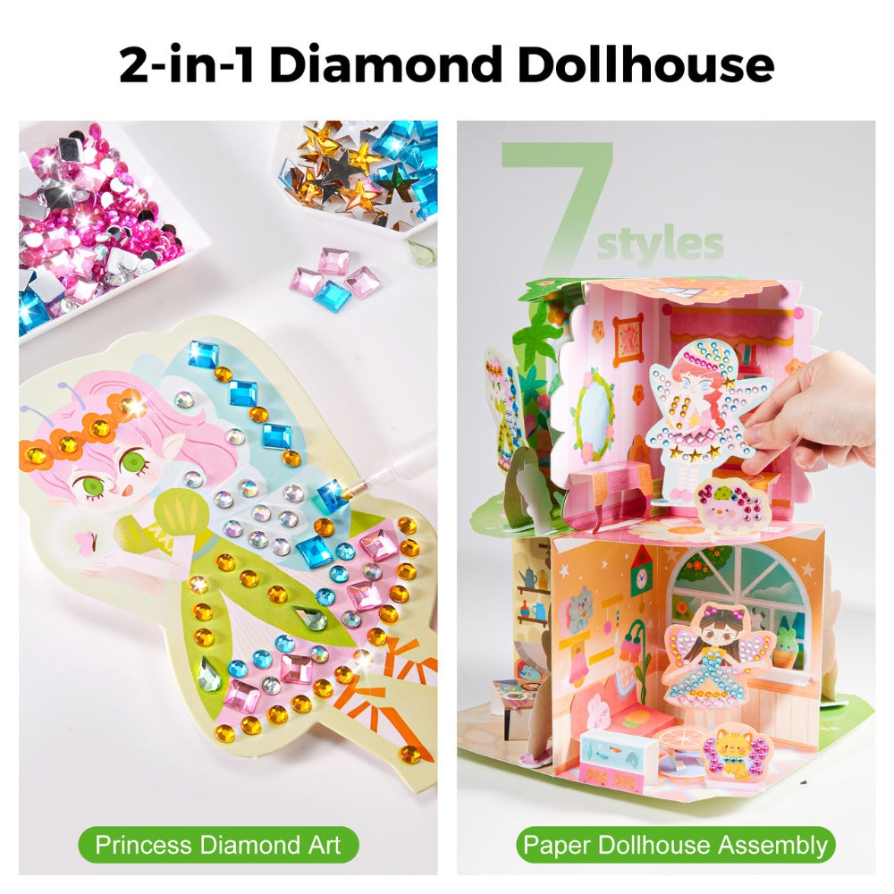 Jar Meló - Diamond Art Dollhouse - Fairy Castle Craft & Play Set