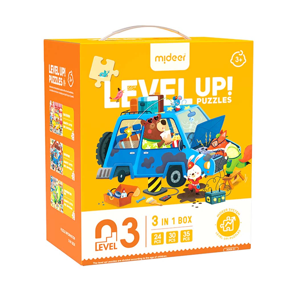 Mideer - Level Up Puzzles - 3-in-1 - Level 3 City Teamers