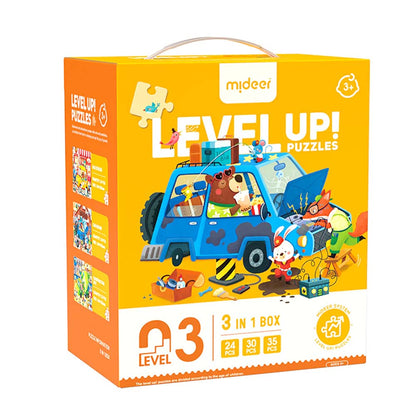 Mideer - Level Up Puzzles - 3-in-1 - Level 3 City Teamers