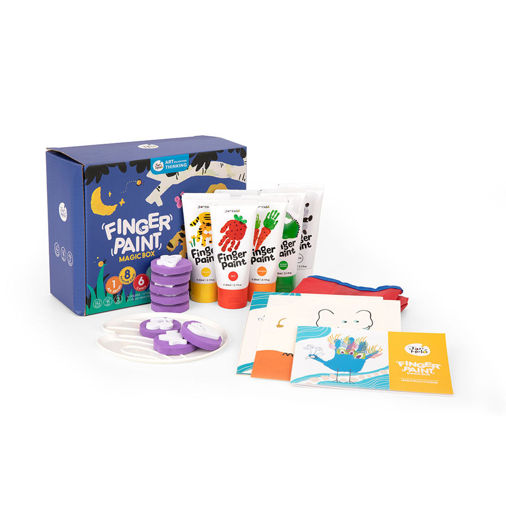 Jar Meló - Children's Finger Paint Kit with Paints, Stamps & Apron