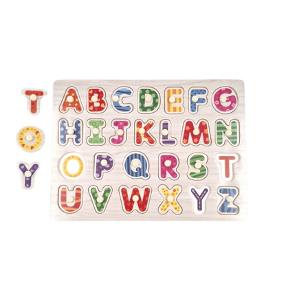 hi Pando - Wooden Peg Puzzle - Alphabet A-Z - 27pcs