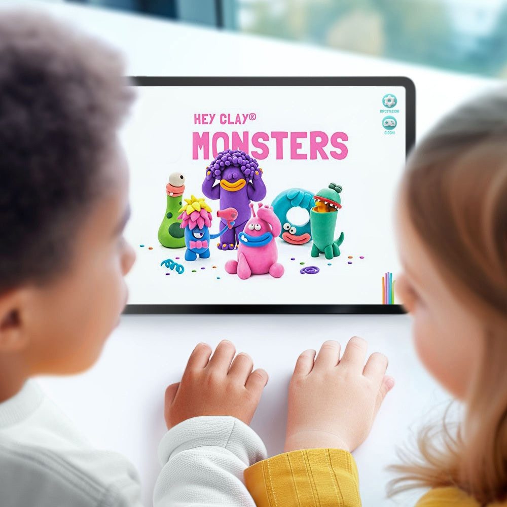 Hey Clay - Modelling Air-Dry Clay with Fun Interactive App - Pi, series Monsters, 3 cans-**