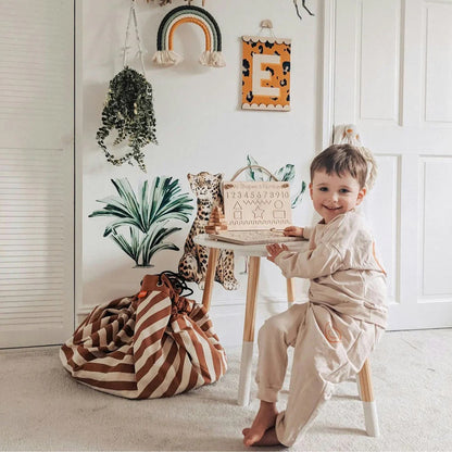 Play&Go - 3-in-1 Playmat & Toy Bag - Stripes Brown