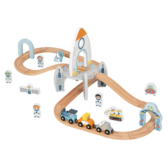 TookyToy - Wooden Space Station Train Toy Set - Motherhood