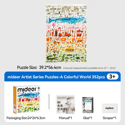 Mideer - Artist Puzzle: Colourful World - 352 Piece Illustrated Global Jigsaw for Kids