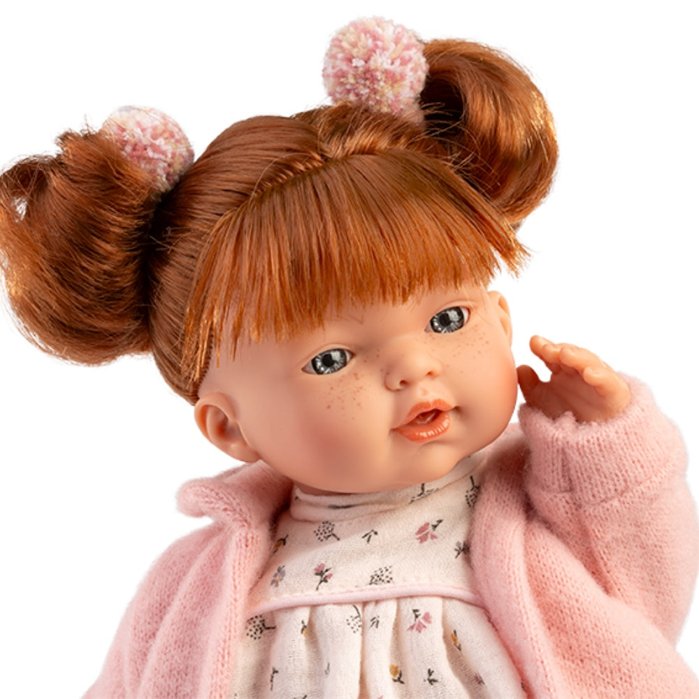 Llorens - Baby Girl Doll with Crying Mechanism, Pink Clothing & Accessories: Lea - 33cm