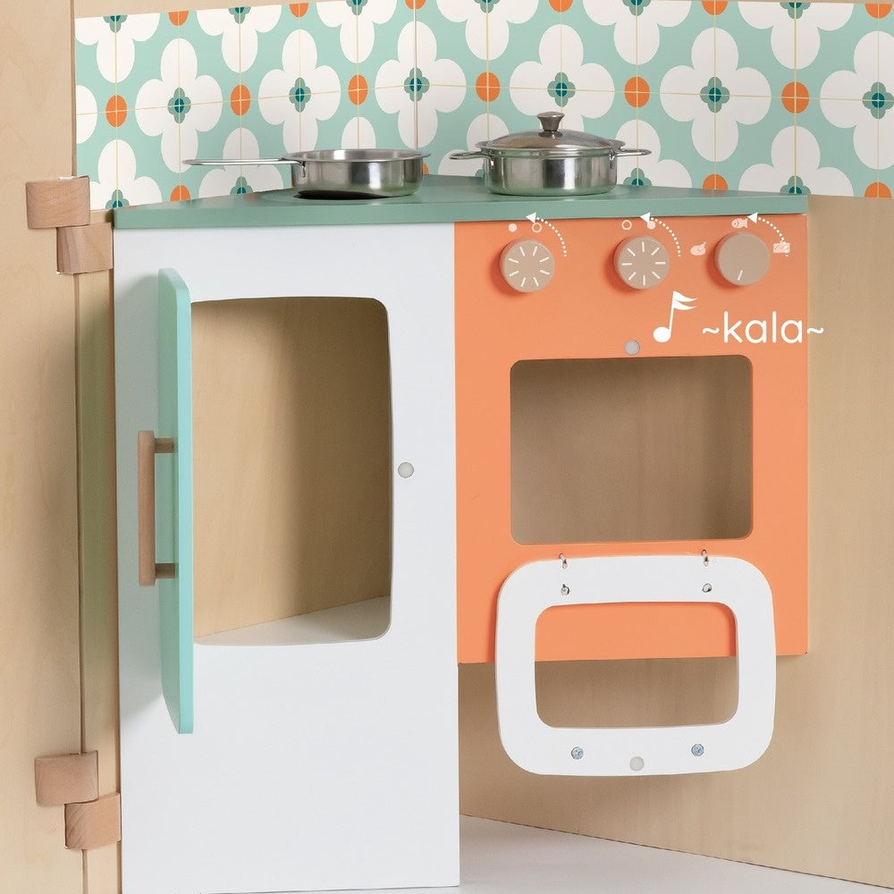 Classic World - Pretend & Play Foldable Kitchen Play House w Chalkboard & Accessories