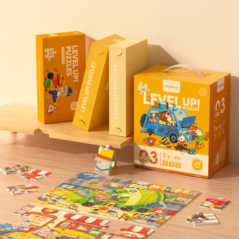 Mideer - Level Up Puzzles - 3-in-1 - Level 3 City Teamers