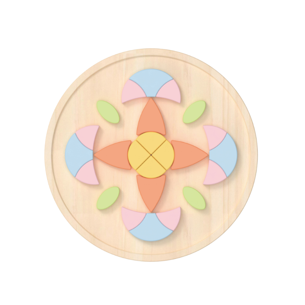 Classic World - Flower Mandala Wooden Block Puzzle - 70 Pieces