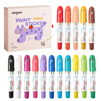 Jar Meló - Twistable Washable Silky Crayons - Wet & Dry Art Set - 16 Colours