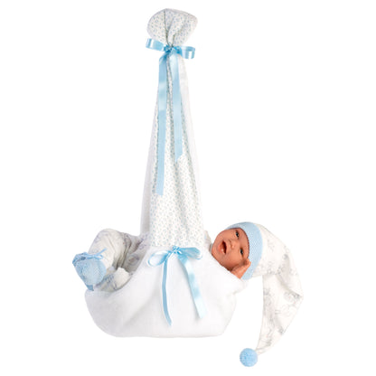 Llorens - Baby Boy Doll with Laughing Mechanism Clothing & Baby Swing: Mimo - 42cm - Motherhood