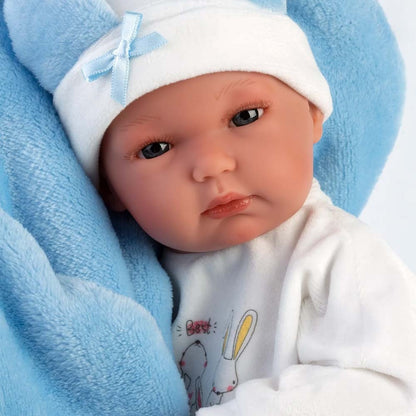 Llorens - Anatomically Correct Baby Boy Doll with Clothing & Bunny Cushion: Bimbo - 35cm