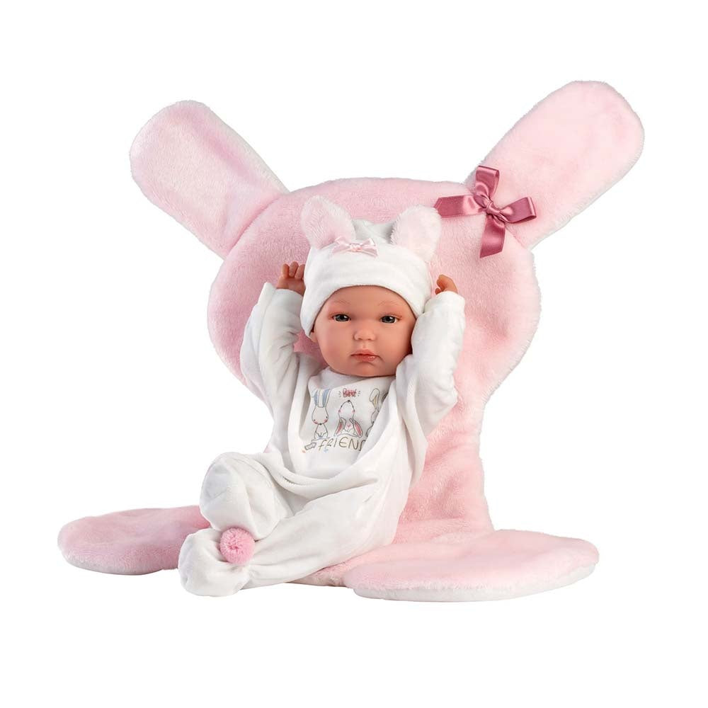 Llorens - Anatomically Correct Baby Girl Doll with Clothing & Bunny Cushion: Bimba - 35cm