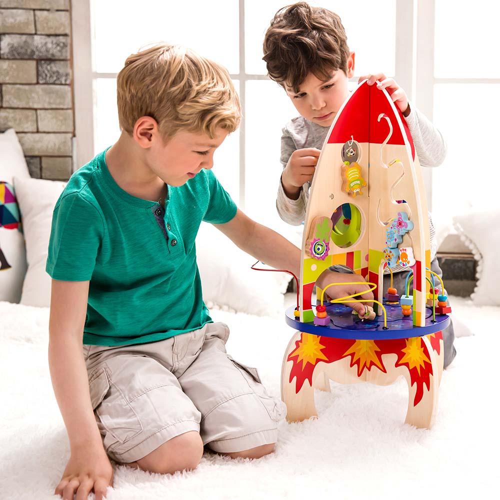 Classic World - Multi-Activity Busy Board Rocket - 37 x 37 x 62 cm