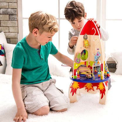 Classic World - Multi-Activity Busy Board Rocket - 37 x 37 x 62 cm