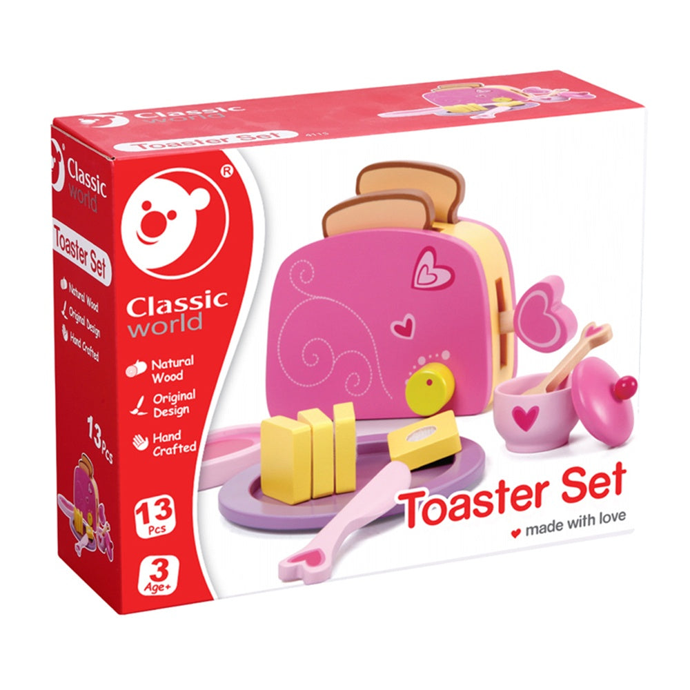 Classic World - Pretend & Play - Toaster Toy Set - 13pcs