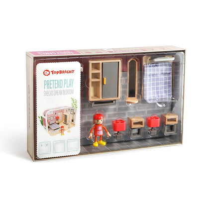 TopBright - Pretend Play Sheila's Dream Bedroom Mini Dollhouse-**
